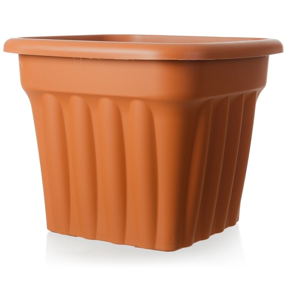 گلدان های پلاستیکی قهوه‌ای