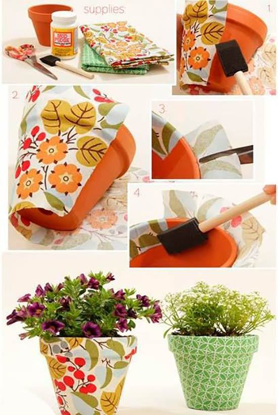 تزیین گلدان های پلاستیکی