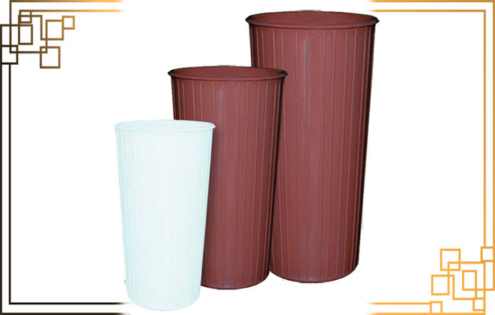گلدان‌ های پلاستیکی استوانه‌ای